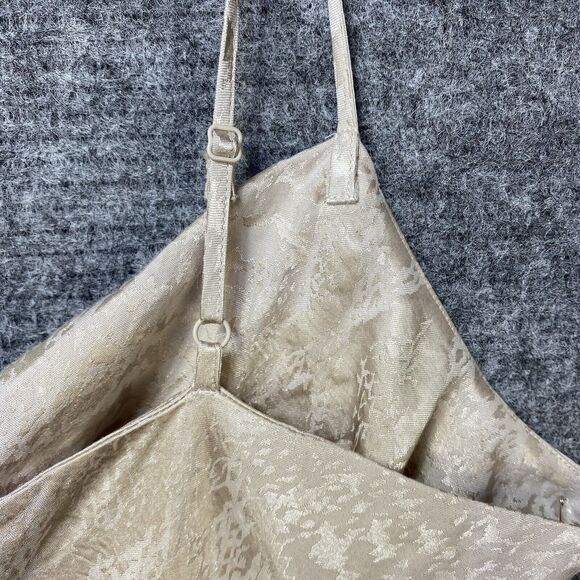 Express Slip Dress Women XL Cream Damask Satin Spaghetti Strap Adjustable - Picture 10 of 15